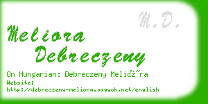 meliora debreczeny business card